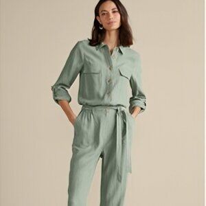 Gorgeous New Linen Jumpsuit - Size 4 - Green Milieu